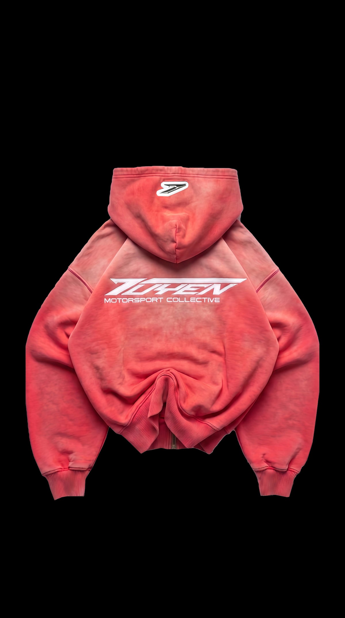 WASHED RED RACER ZIP UP-4