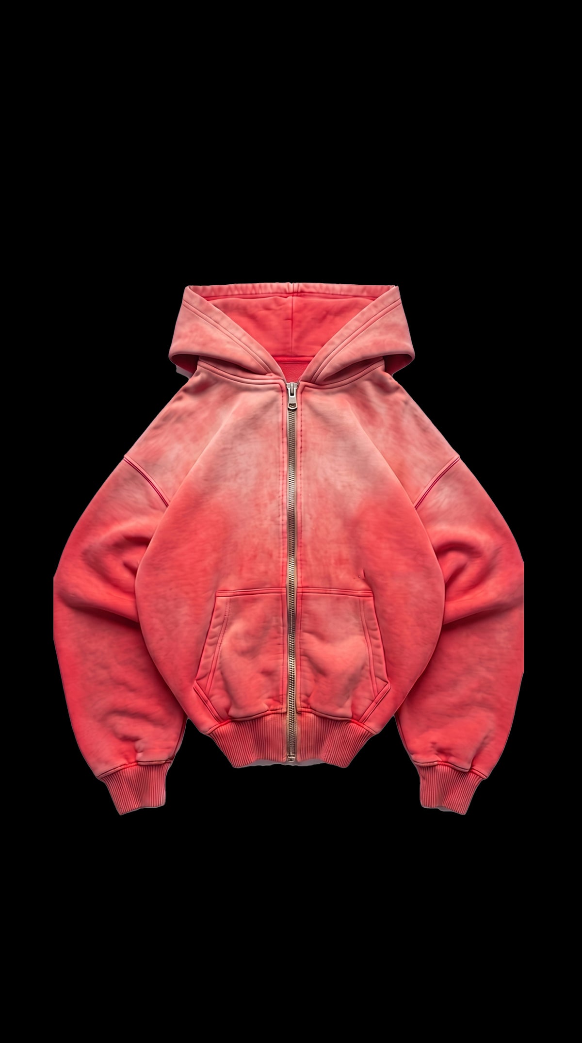 WASHED RED RACER ZIP UP-3