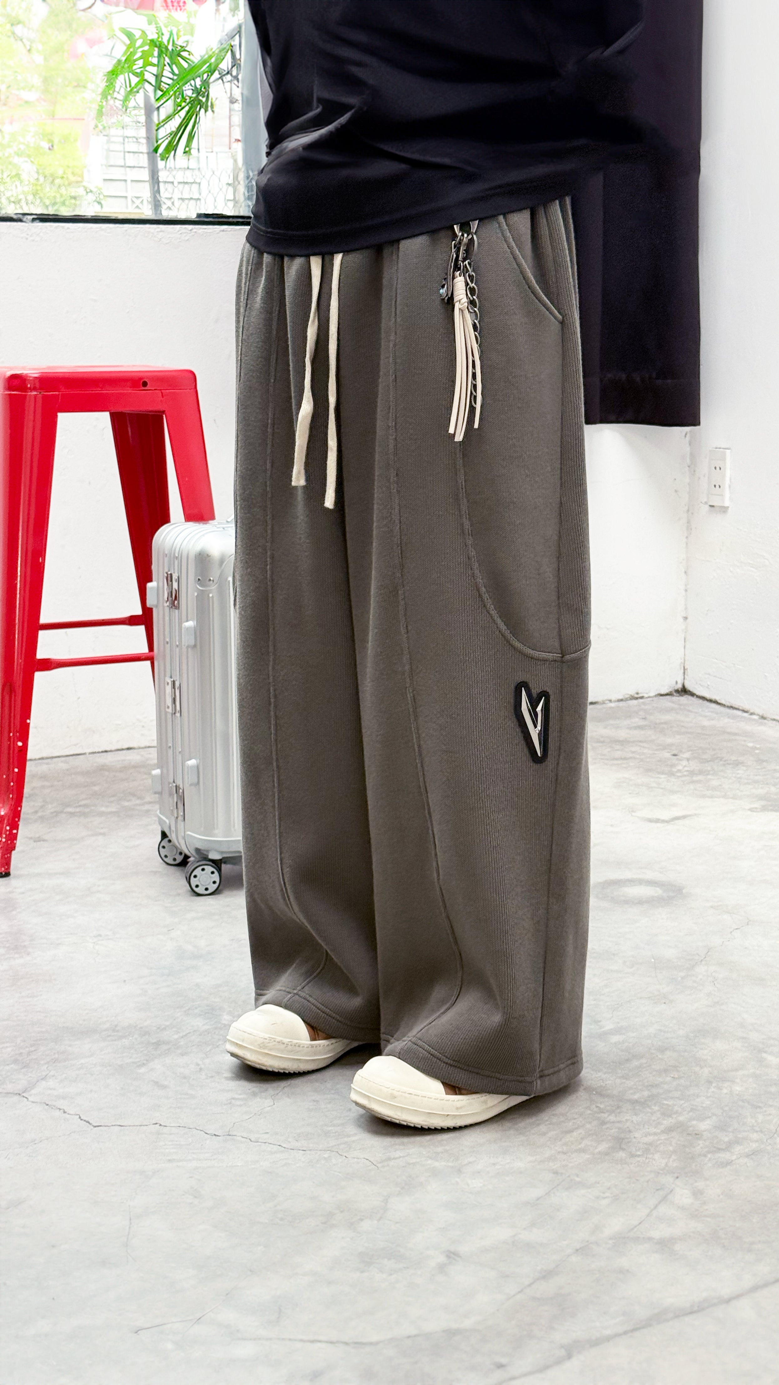 FOREST GREEN WIDE LEGGED SWEATS — PRE-ORDER-5