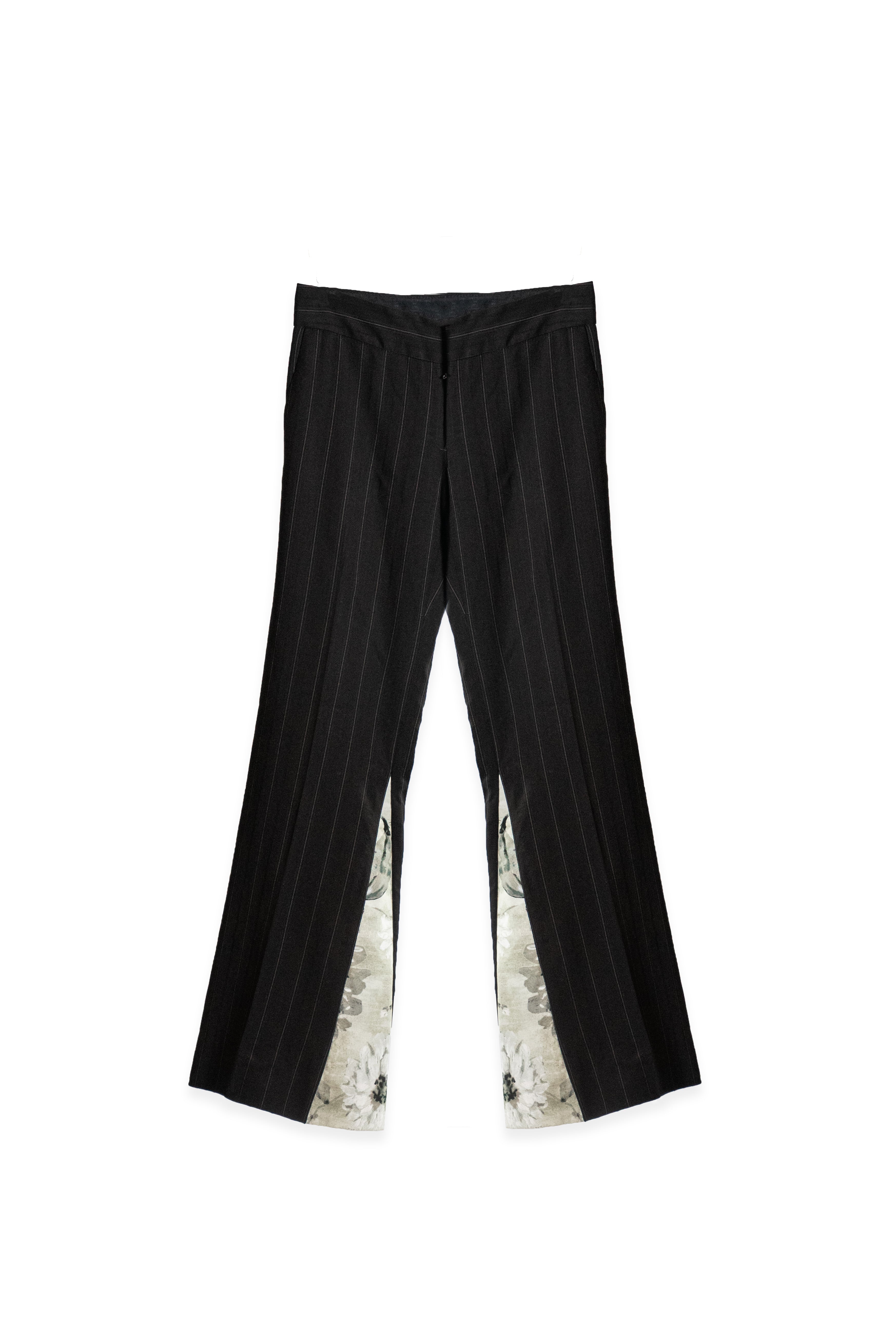 PINSTRIP FLORAL TROUSERS